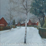 Fearnley Road under snow - Oil on canvas board