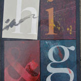 Distressed typeforms with 'a' ghost - Oil with matte 