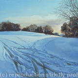 Snow at Stanborough Park - Oil on canvas board