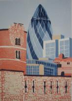 The Tower of London with Swiss Re Building