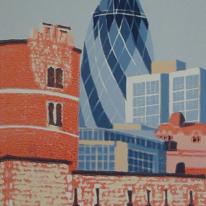 Tower of London with Swiss Re Building
