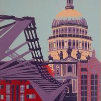 St Paul's Cathedral (with violet and blue)