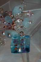 Handmade Sterling Silver Round Link Charm Necklace With Detailed Blue Glass, Pink Glass, Opal And Aquamarine Beading