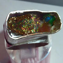 Hand Crafted Large Statement Ring Design With A Unique Resin Setting (Ring Size P)