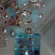 Handmade Sterling Silver Round Link Charm Necklace With Detailed Blue Glass, Pink Glass, Opal And Aquamarine Beading