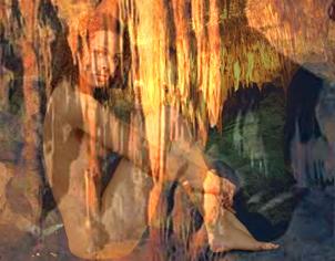 looking through golden curtains