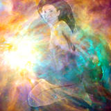 smiling space cadet - giclee on canvas