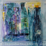 Bottle Bank - watercolour on canvas