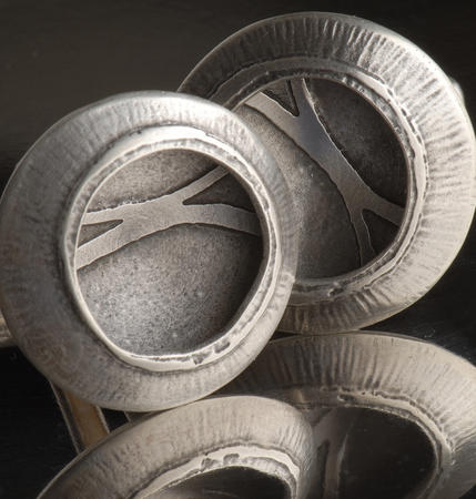 silver etched 3d cufflinks