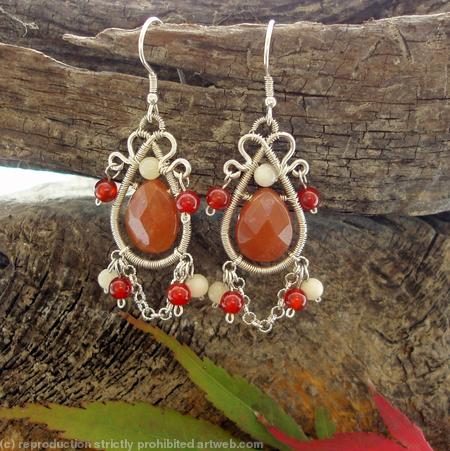 Eastern Charm Earrings - Red Aventurine