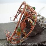 Lace - Filigree Inspired cuff - Copper and Fancy Jasper - Copper wire and Fancy Jasper