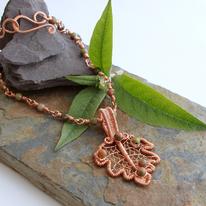 Skeleton leaf pendant - Midland Hawthorn