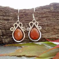 Mermaids Purse Earrings - Red Aventurine