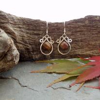 Mermaids purse earrings - Tigers Eye