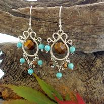 Eastern Charm Earrings - Tigers eye