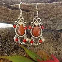Eastern Charm Earrings - Red Aventurine