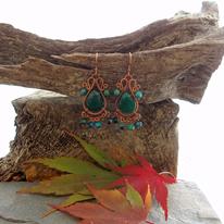 Eastern Charm Earrings - Green Onyx
