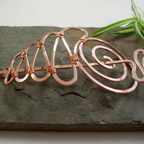 Spiral And Squiggle Hair Barrette - Copper