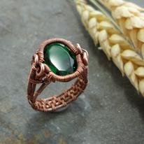 Spiral Bezel Emerald Ring