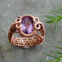 Spiral Bezel Amethyst Ring