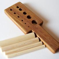 Viking knit draw plate - Iroko wood with pine mandrels