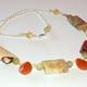 Droplets of Autumn necklace | ¥1600 | | Red Aventurine, Indian Agate, honey and Tri coloured Jade with Silver Droplets of Autumn necklace