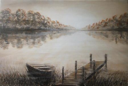 Misty Lake Sunrise