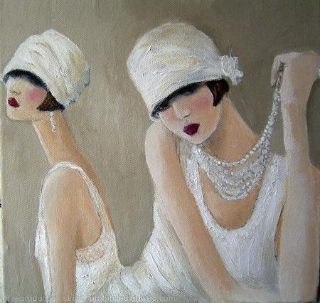 1920s women in white