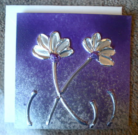 Handmade Card 'Two Silver Flowers'