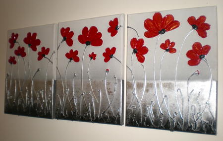 Dancing Poppies (Triptych)