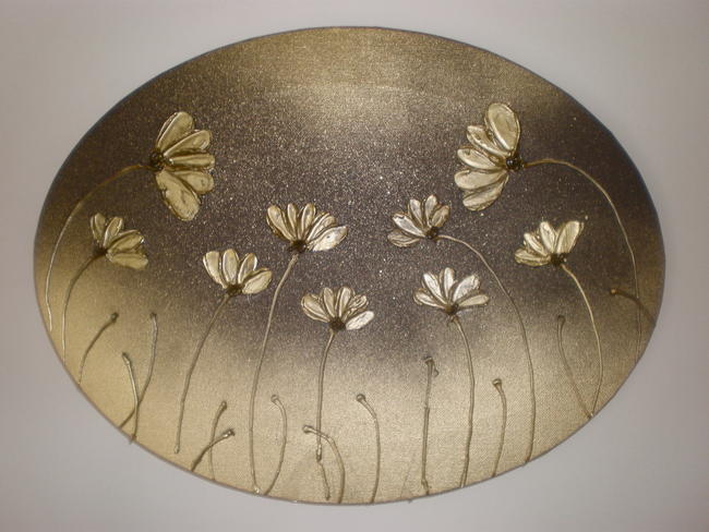 Golden night Mixed media on canvas. FREE P+P. 40x30cm