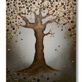 Golden Tree Of Serenity - Mixed Media on artist quality, primed, deep edge canvas. FREE UK P+P
