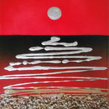Red Sunset Seascape - Mixed media on Artists quality canvas. FREE UK P P