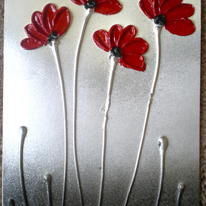 Handmade Card 'Four Red Poppies'