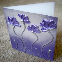 Handmade card 'Purple Poppies'