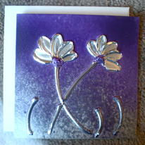 Handmade Card 'Two Silver Flowers'
