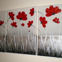 Dancing Poppies (Triptych)