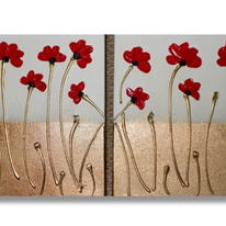Poppy Landscape Diptych