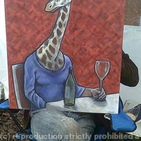 drinking giraffe