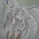 Zeus at Europes Bosom | (sold) | 50 x 70cm | charcoal, pastel, gloss paint on paper. Zeus at Europes Bosom