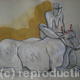 Europe on Zeus Shoulders | | 50 x 70cm | charcoal, pastel, gloss paint on paper. Europe on Zeus Shoulders