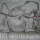 Europe Reclining on… | | 50 x 70cm | charcoal, pastel, gloss paint on paper. Europe Reclining on…
