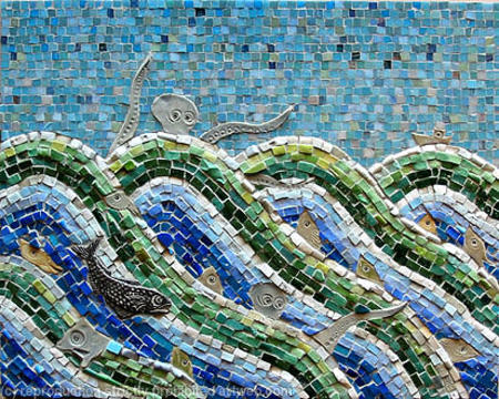 Stormy Sea with Fish