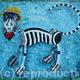 Day of the Dead Cat | £750 | 77 x 53cm | Mexican Smalti & Italian Millefiori on Board Day of the Dead Cat
