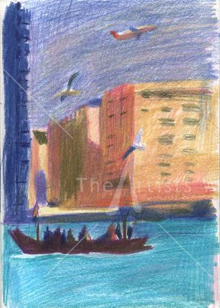 Dubai creek and plane