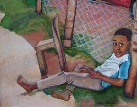 Young boy with Chair Tabong Township