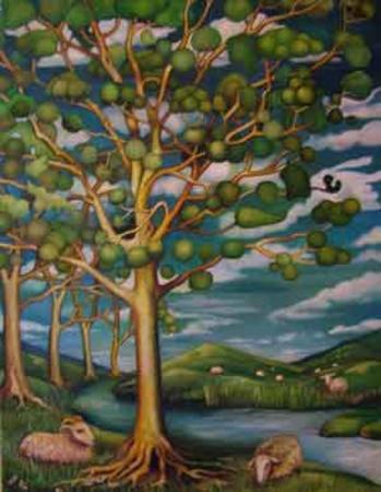 trees and sheep