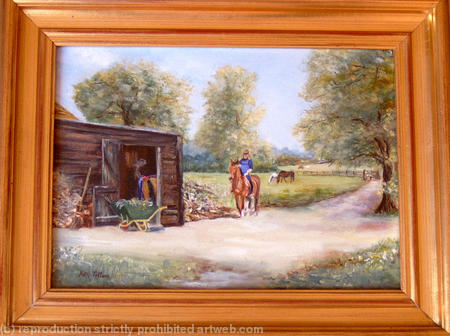 At the riding stables