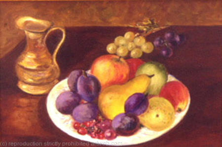 Fruit  Brass Jug