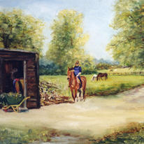 At the riding stables